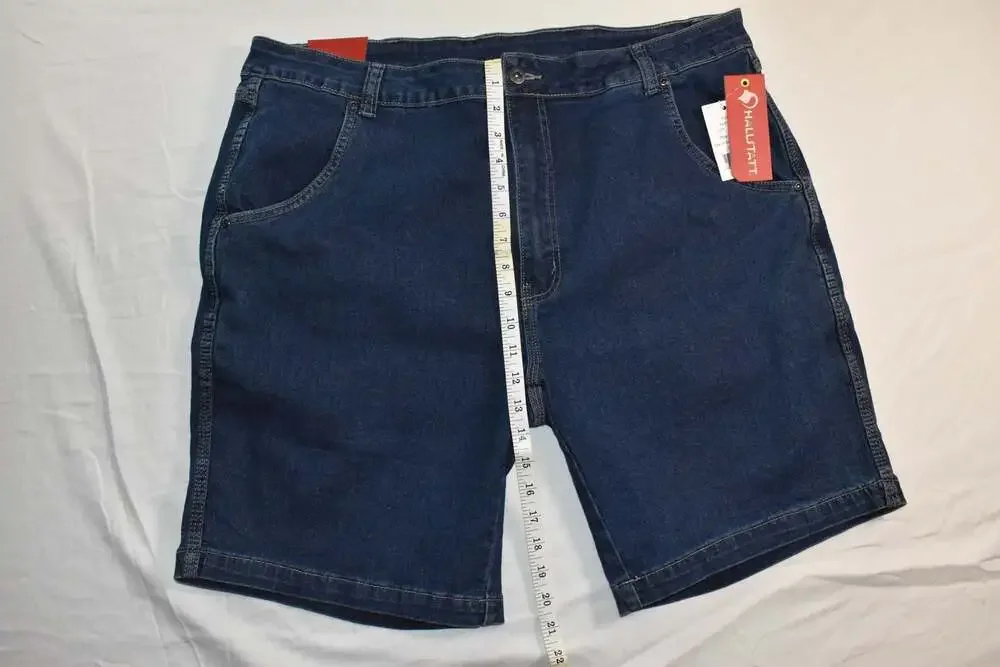 Hallstatt Men's 9-Inch Inseam Stretch Denim Shorts, Vintage Wash, Size 38 (1062)